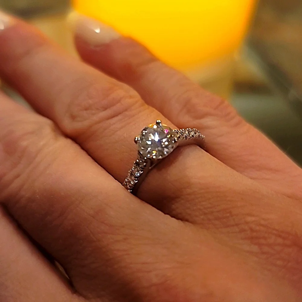 Moissanite Solitaire Ring - Picture 6 of 8